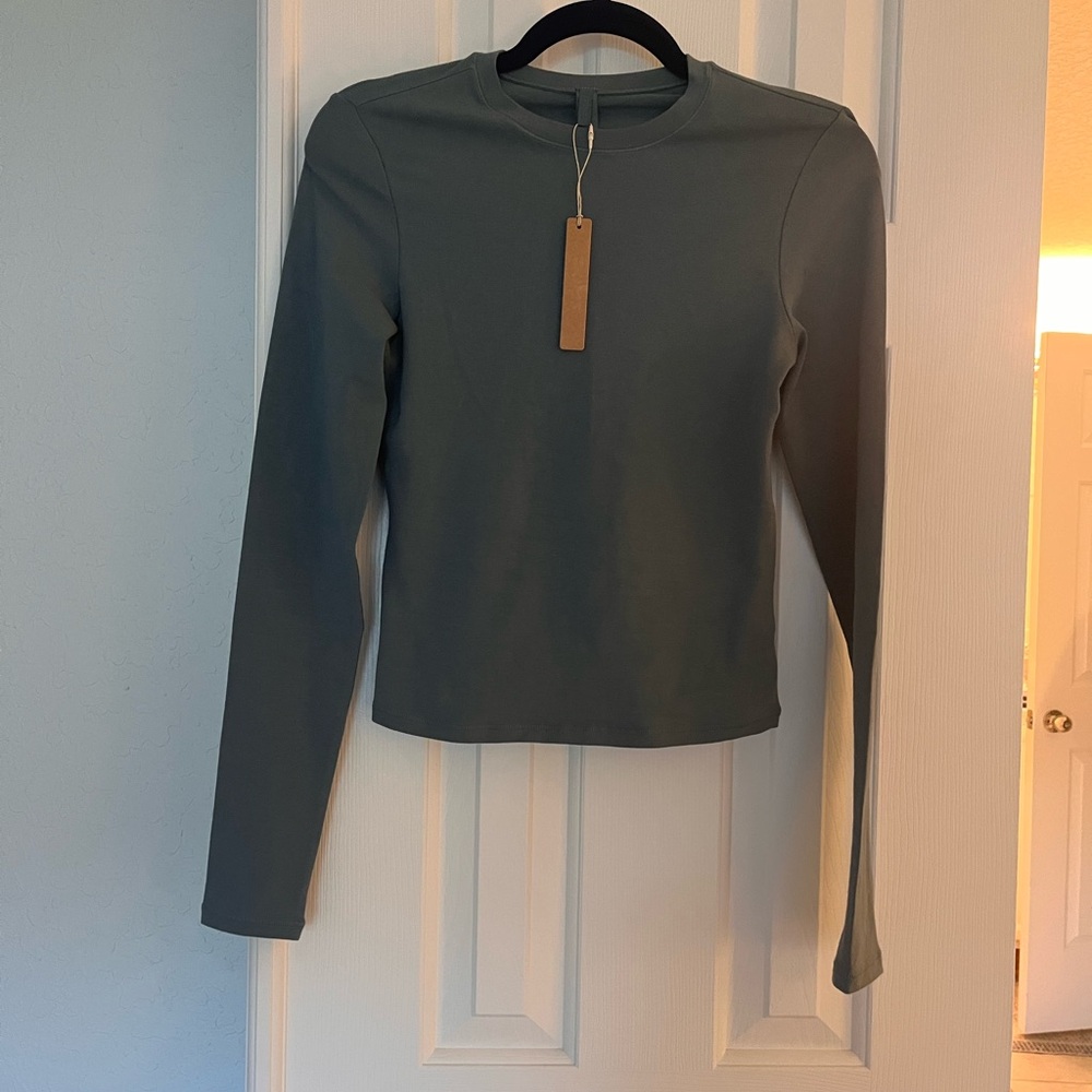 SKIMS Kyanite Cotton Jersey Long Sleeve Tee